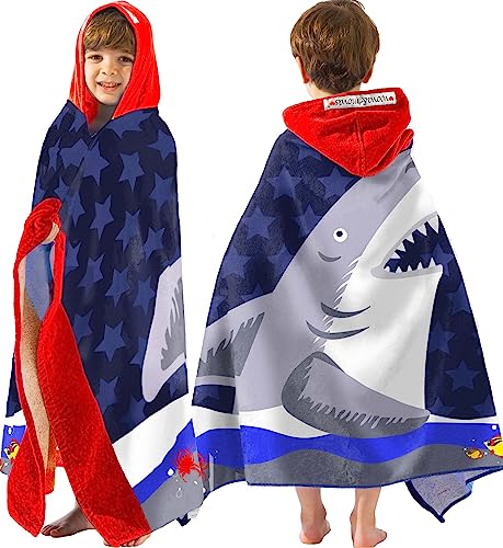 Shark Hooded Towel for Kids - Oversize Cotton