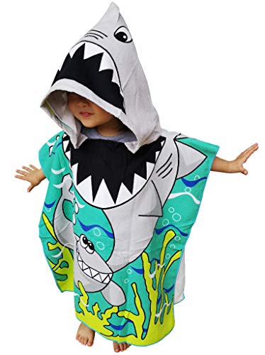 Kids Shark Hooded Beach Towel - Athaelay