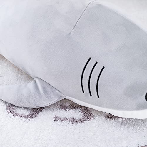 Gray Shark Plush Hugging Pillow - 21.5