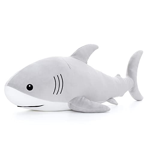Gray Shark Plush Hugging Pillow - 21.5