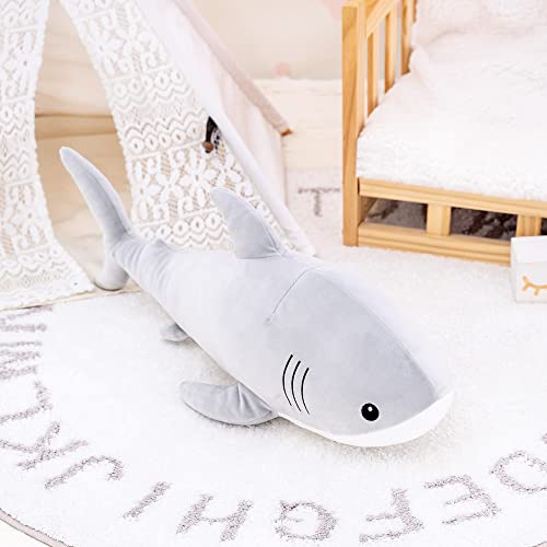 Gray Shark Plush Hugging Pillow - 21.5