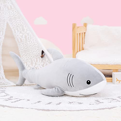 Gray Shark Plush Hugging Pillow - 21.5