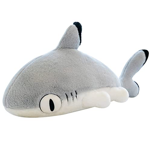 Grey Shark Cat Plush Toy Pillow - 27.6