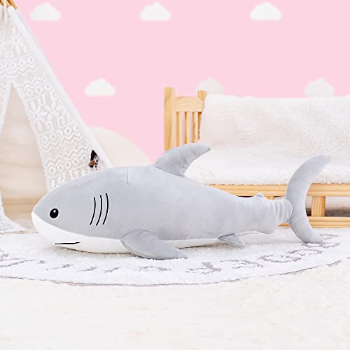 Gray Shark Plush Hugging Pillow - 21.5