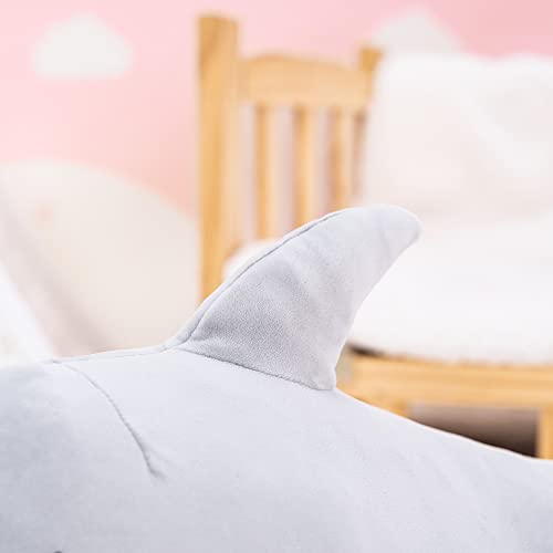 Gray Shark Plush Hugging Pillow - 21.5