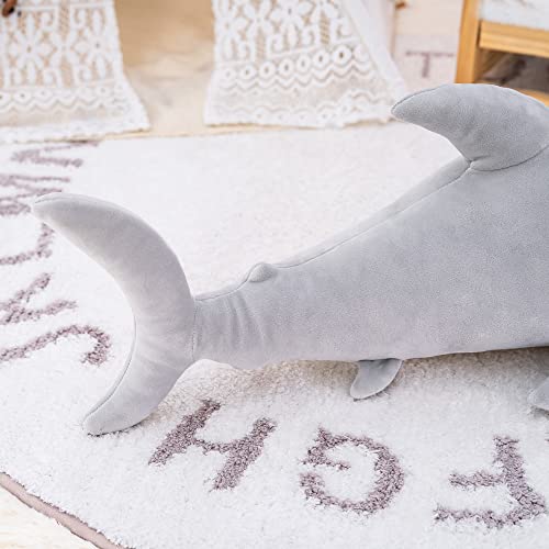 Gray Shark Plush Hugging Pillow - 21.5