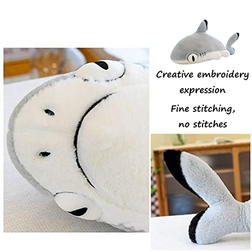 Grey Shark Cat Plush Toy Pillow - 27.6