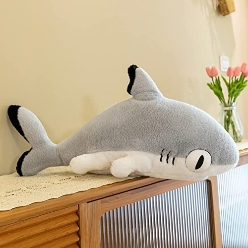 Grey Shark Cat Plush Toy Pillow - 27.6