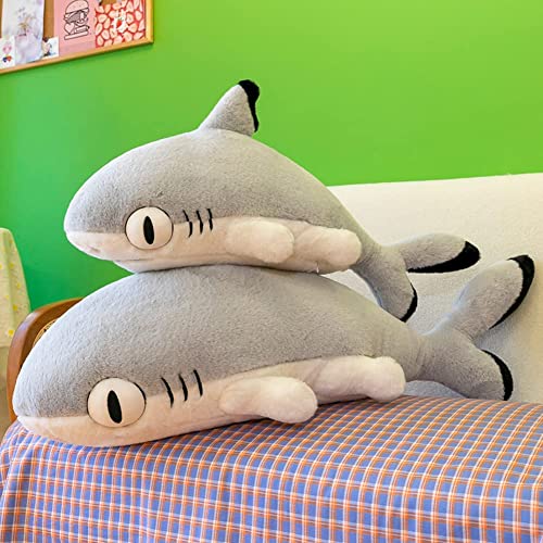 Grey Shark Cat Plush Toy Pillow - 27.6