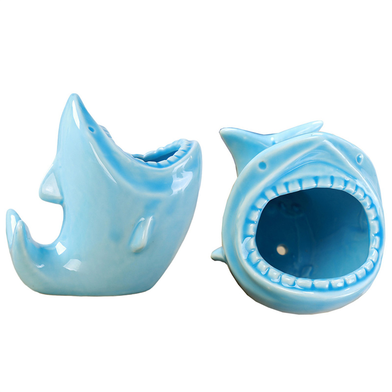 Shark Ceramic Flower Pot with Organizer