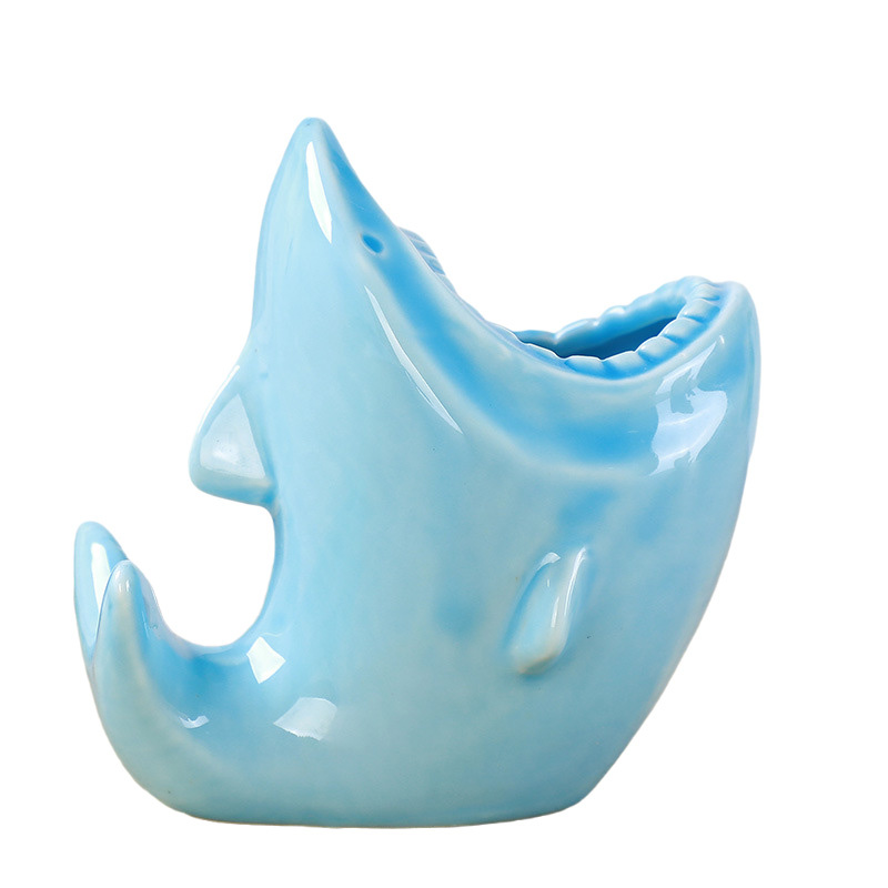Shark Ceramic Flower Pot with Organizer