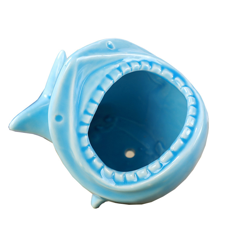 Shark Ceramic Flower Pot with Organizer
