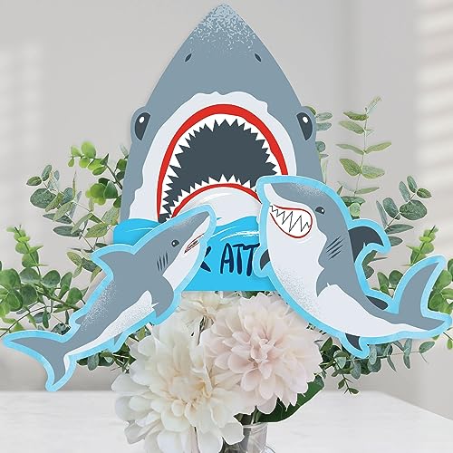 Jawsome Shark Centerpiece Sticks - Set of 15