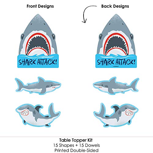 Jawsome Shark Centerpiece Sticks - Set of 15
