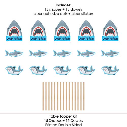 Jawsome Shark Centerpiece Sticks - Set of 15