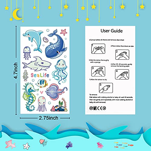 Luminous Shark Temporary Tattoos for Kids