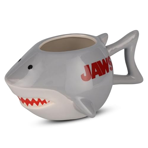 Jaws Shark 3D Ceramic Mug, 600 ml, Grey