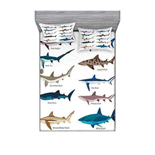 Shark Pattern Bedding Set, Queen Size