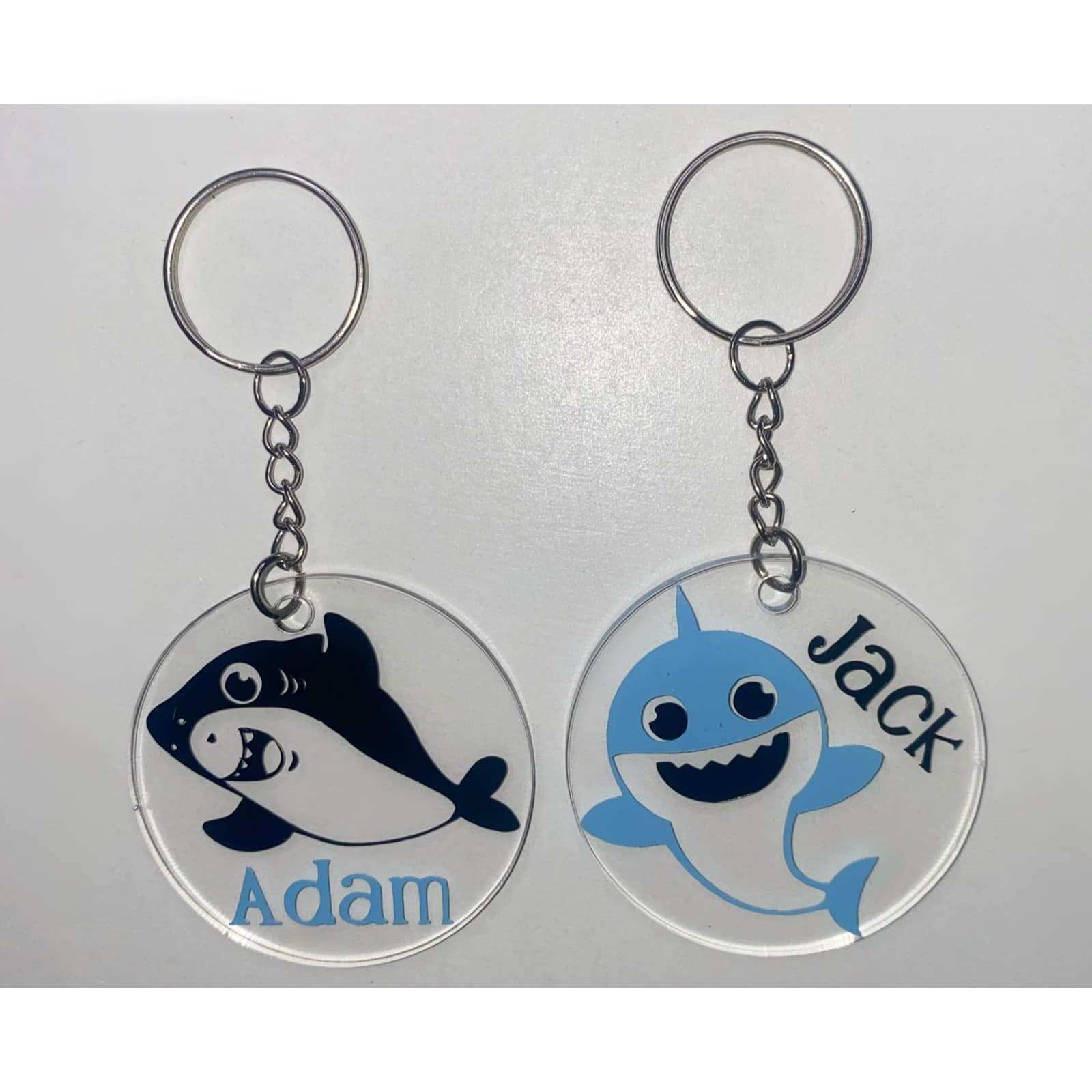 Shark acrylic personalized keychain