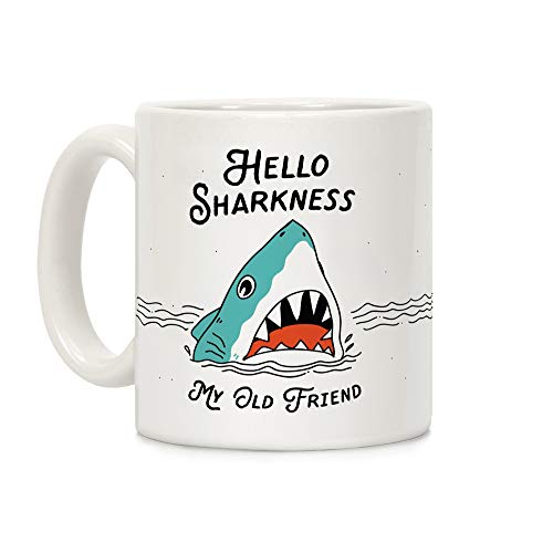 Hello Sharkness" Ceramic Coffee Mug, 325ml, White