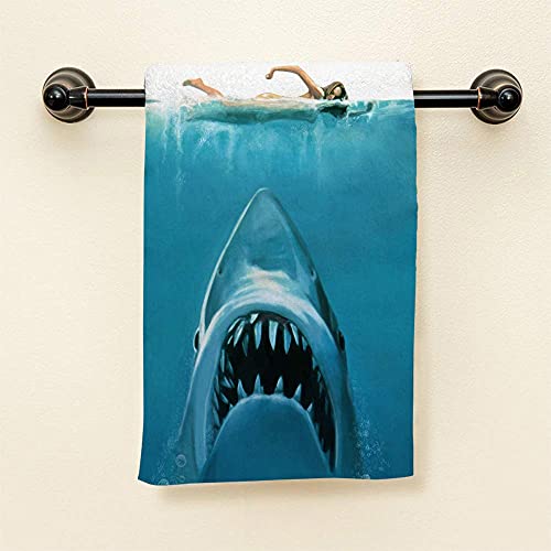Shark Bite Towel, Soft Cotton, 38x76cm