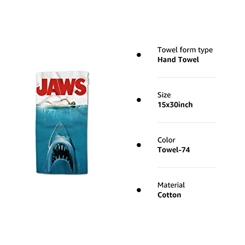 Shark Bite Towel, Soft Cotton, 38x76cm