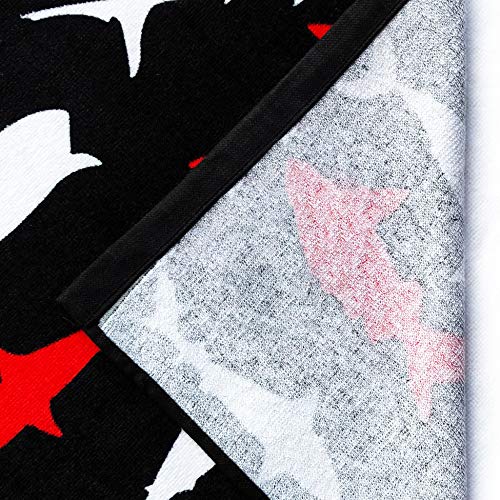 Sharks American Flag Beach Towel - 100% Cotton