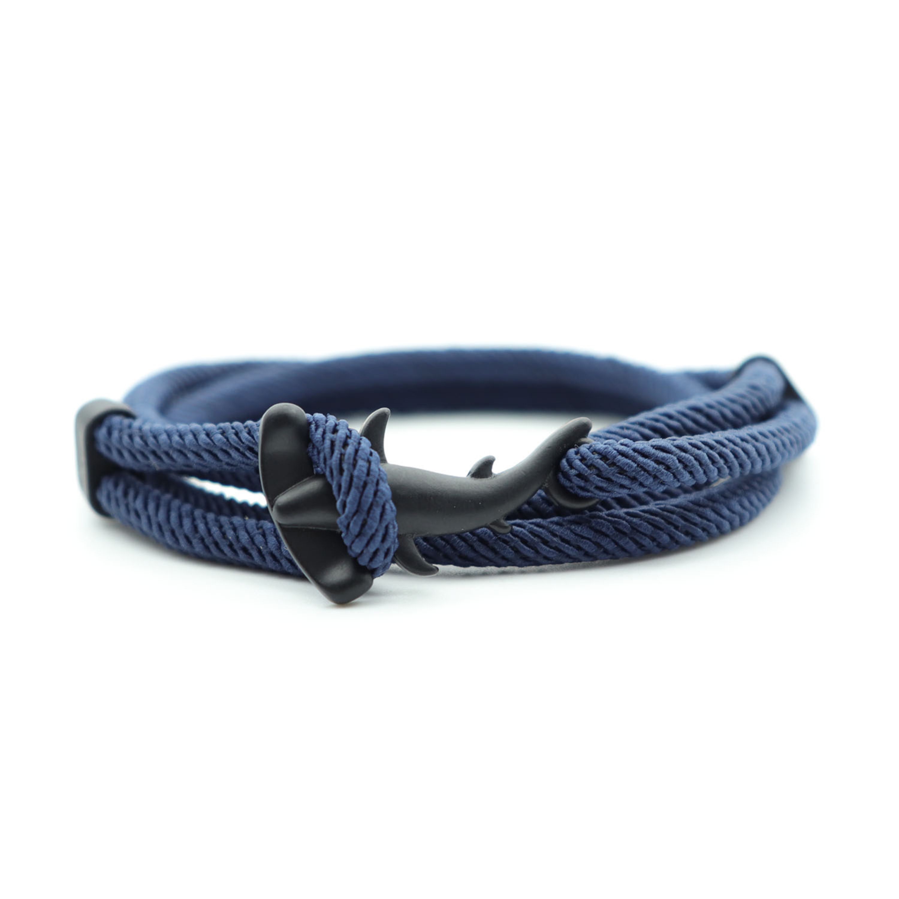 Shark-inspired adjustable double string bracelet