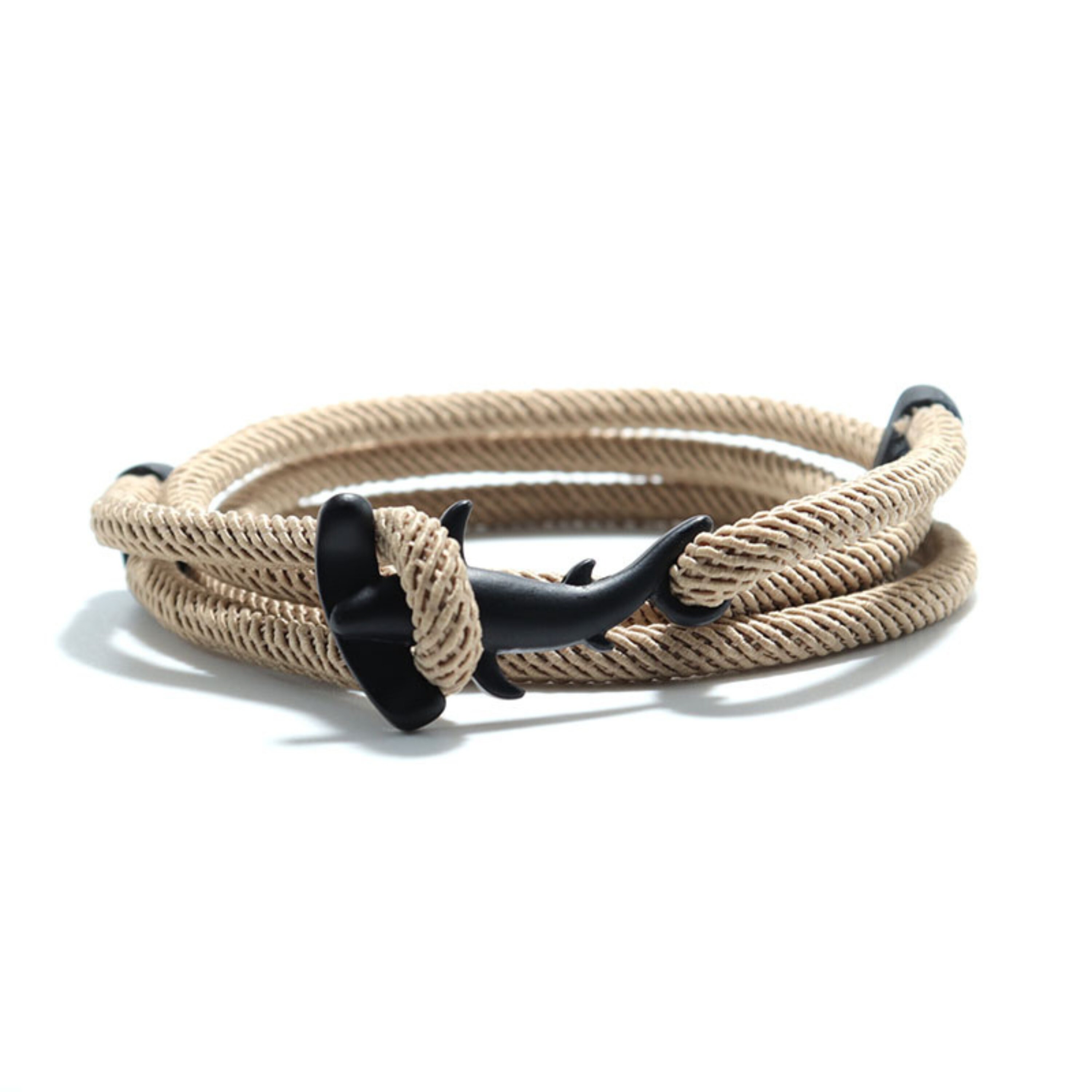 Shark-inspired adjustable double string bracelet