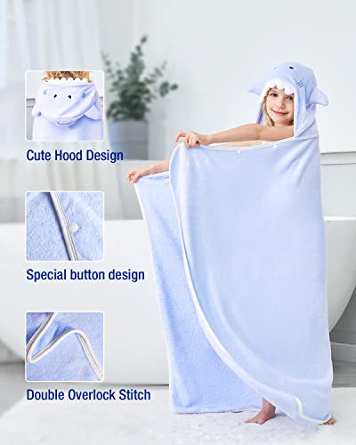 ZIONOR Shark Hooded Towel for Kids