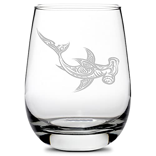 Tribe Etched Hammerhead Wine Glass (16oz)