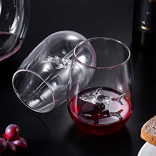 Shark-Inspired Wine Glasses for Occasions (2-Pack)