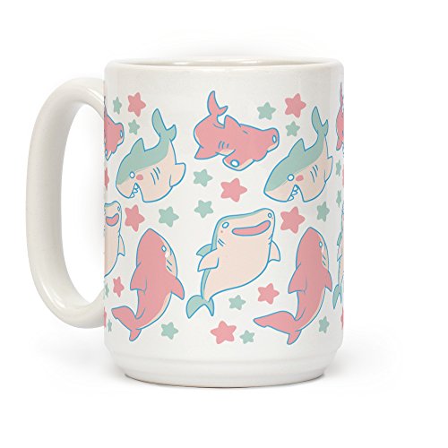 Happy Shark Ceramic Coffee Mug - 15 oz