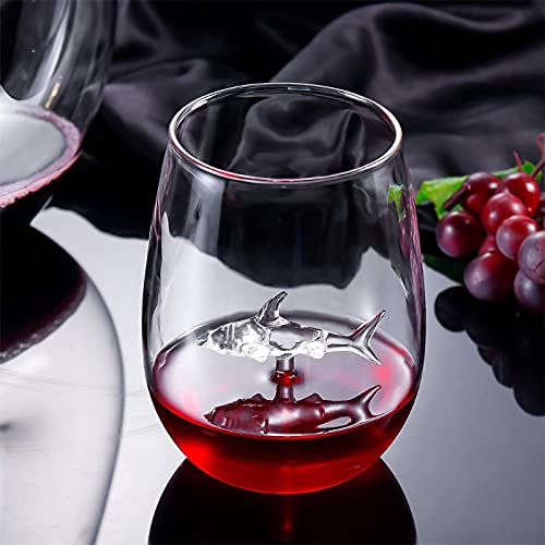 Shark-Inspired Wine Glasses for Occasions (2-Pack)