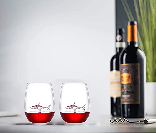 Shark-Inspired Wine Glasses for Occasions (2-Pack)