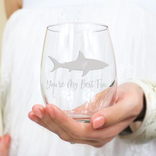 Shark Stemless Wine Glass - Best Friend Gift