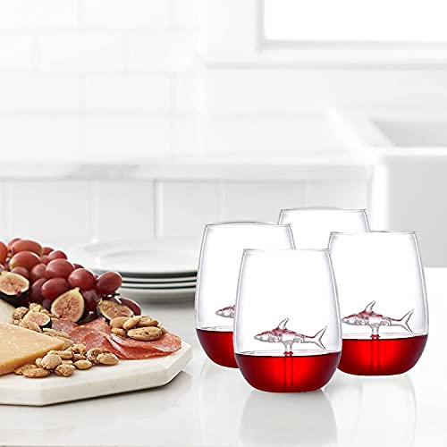 Shark-Inspired Wine Glasses for Occasions (2-Pack)