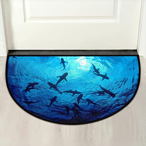 Sharks Welcome Mat for Indoors and Outdoors