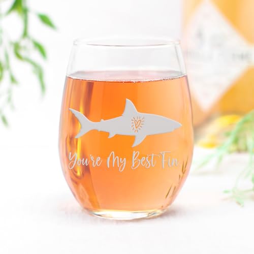 Shark Stemless Wine Glass - Best Friend Gift