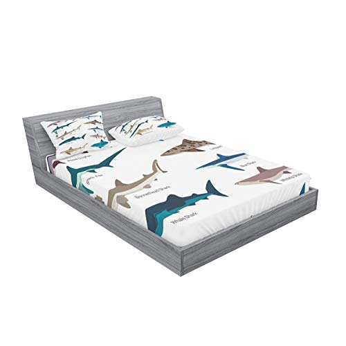 Shark Pattern Bedding Set, Queen Size