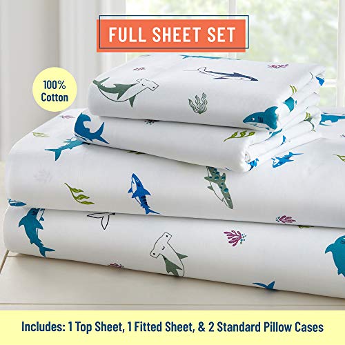 Shark Attack Cotton Full Sheet Set for Kids