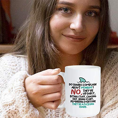 Shark sarcasm coffee mug for work