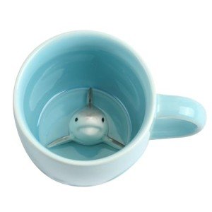 3D Shark Mug with Hidden Animal Figurine