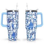 Mindunm 40 oz Shark-Themed Tumbler with Handle