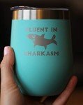 Funny Shark Wine Tumbler with Sliding Lid