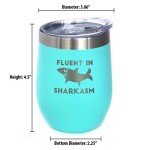 Funny Shark Wine Tumbler with Sliding Lid