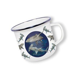 Shark Design Enamel Travel Mug - 475ml
