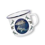 Shark Design Enamel Travel Mug - 475ml