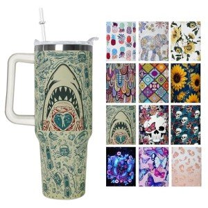 Shark Tumbler with Handle & Straw - 40 oz
