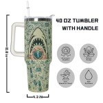 Shark Tumbler with Handle & Straw - 40 oz